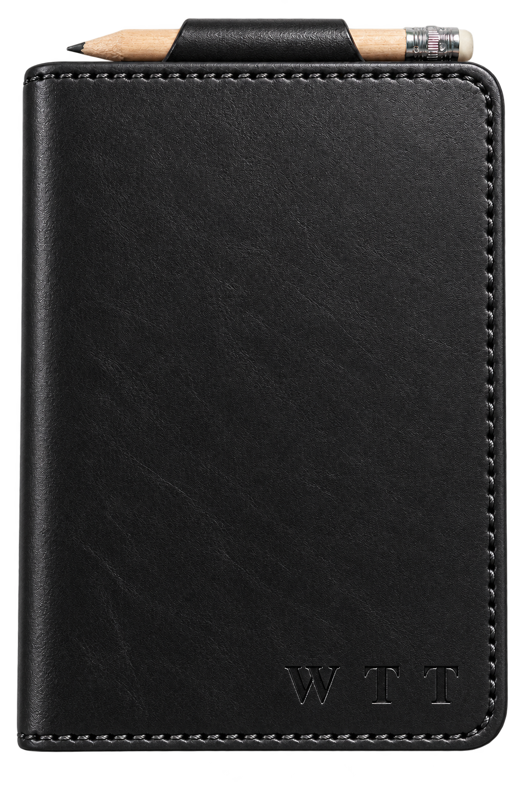 Black scorecard holder, front cover